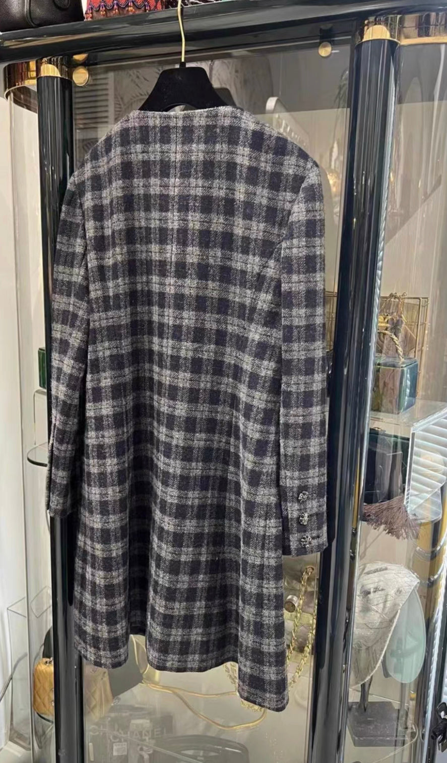 Chanel 2022 gray tweed dress size 40