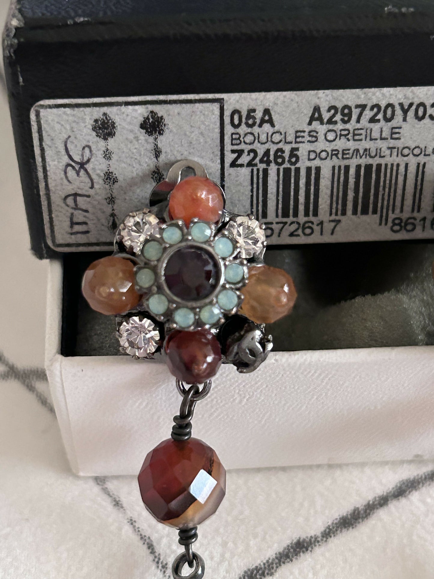 Chanel 06A multicolor beaded pearl earrings