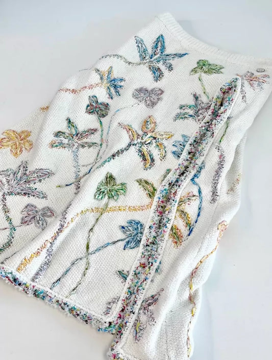 Chanel 19S white Floral Skirt
