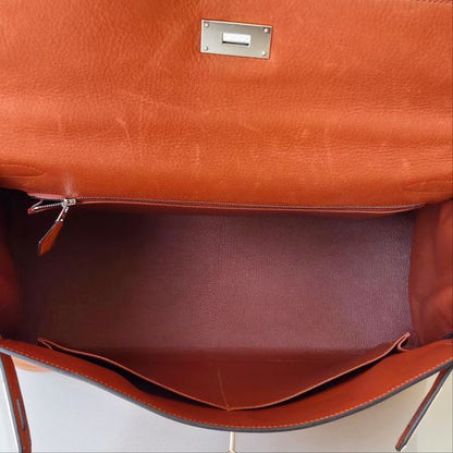 Hermès kelly 40 Taurillon Saddle Fauve Leather Palladium Hardware