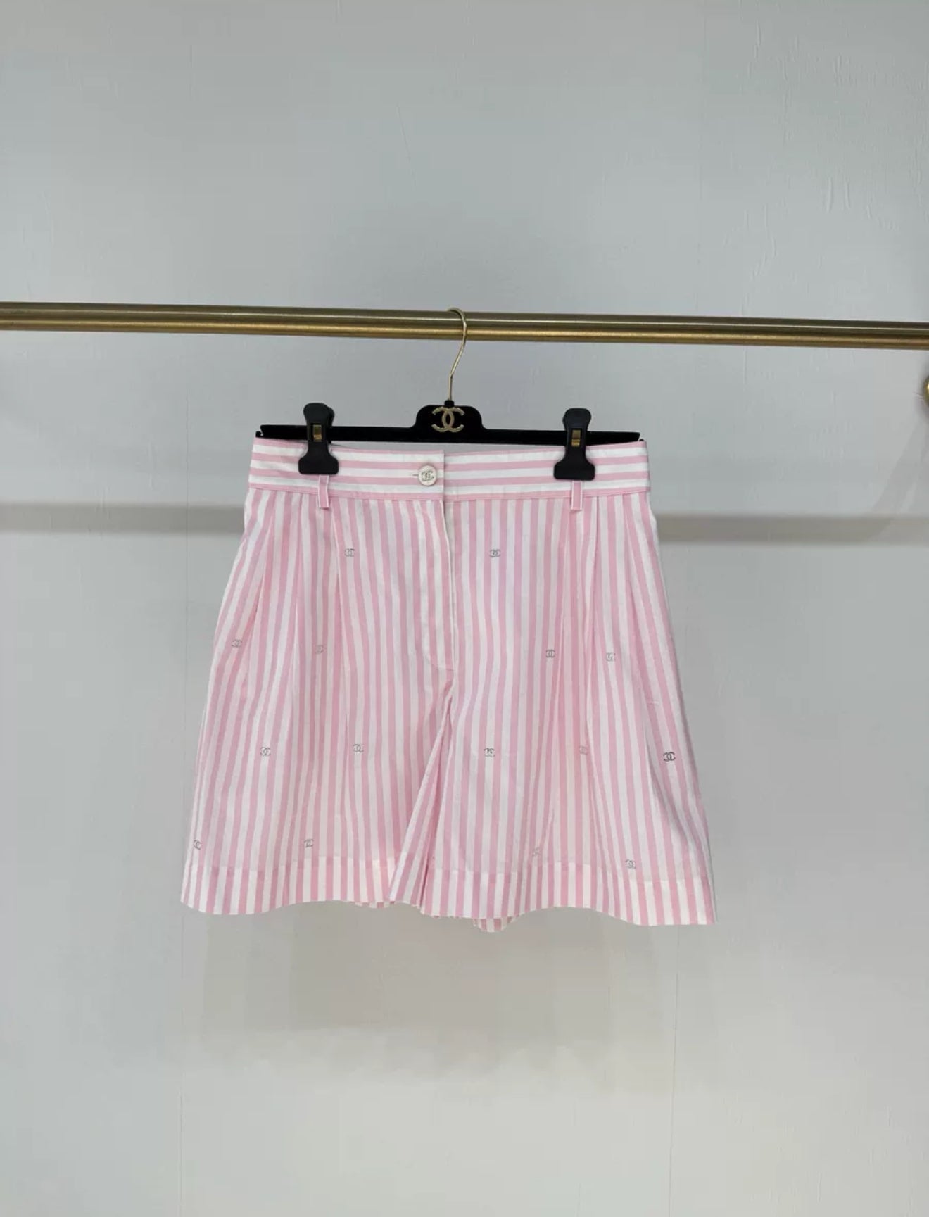 Chanel 24M Pink Striped Shorts