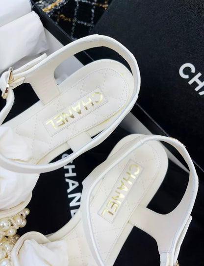 Chanel Pearl sandals size 37C