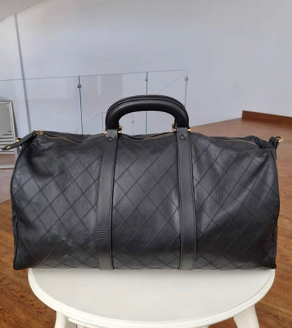 Chanel Diamond Quilted Boston Travel Bag 60