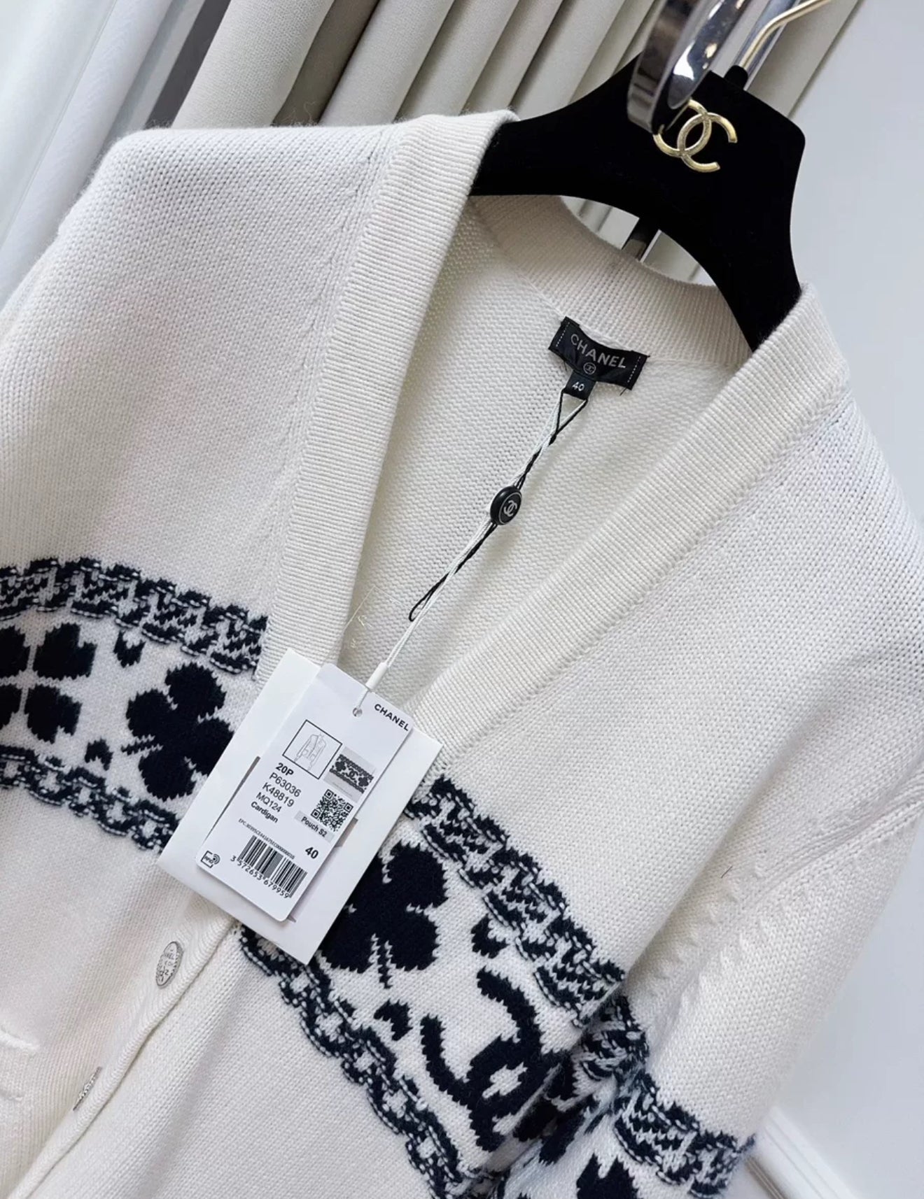 Chanel 20P Ecru Cardigan