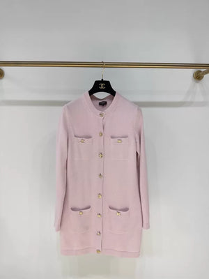 Chanel 22B Pink Cashmere Knit Cardigan