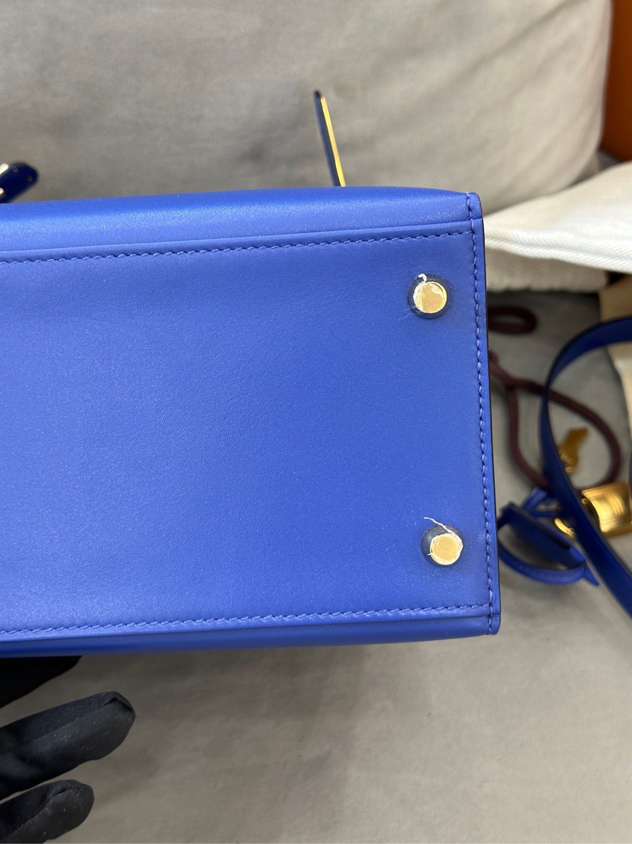 Hermès Kelly Sellier 28 Bleu Electric Tadelakt Gold Hardware