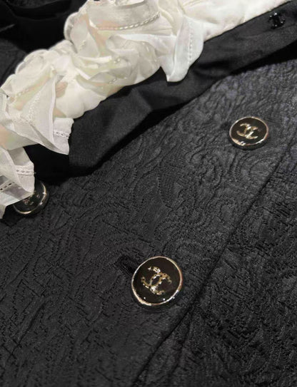 Rare Chanel 2021 Black Long Coat/Dress 38