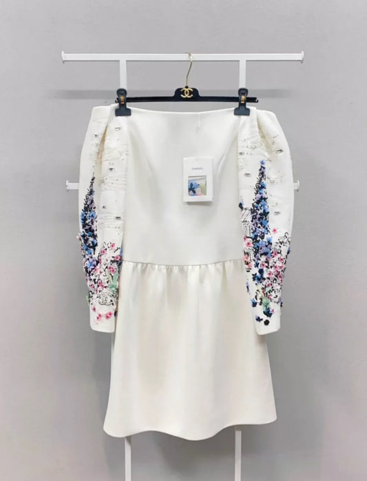 Chanel 22C White Multicolor dress