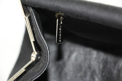 Chanel vintage black clutch with silver hardware handle