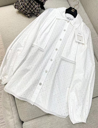 Chanel 23S white blouse shirt