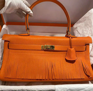 Hermes JPG Kelly Shoulder Orange TC Gold Harwdare