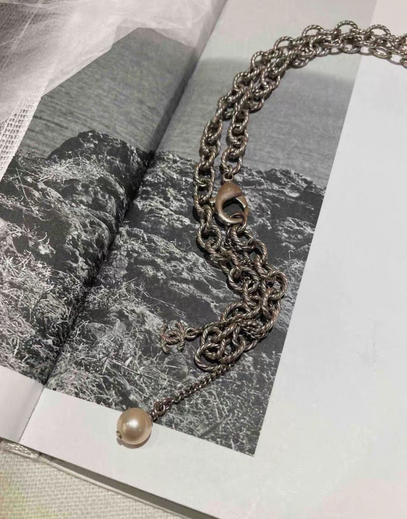 Chanel 2013 Blue/Silver Cross pendant necklace