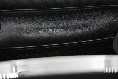 Chanel vintage black clutch with silver hardware handle