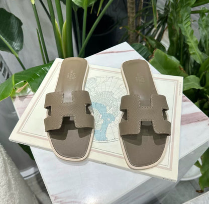 Hermes Women's Etoupe Oran Sandal 36