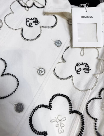 Chanel 22A White Denim Jacket