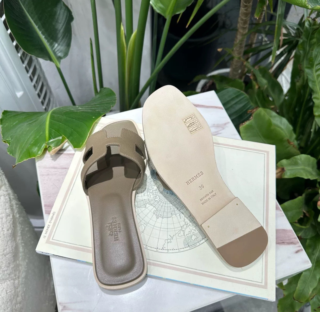 Hermes Women's Etoupe Oran Sandal 36 – Wararni.com