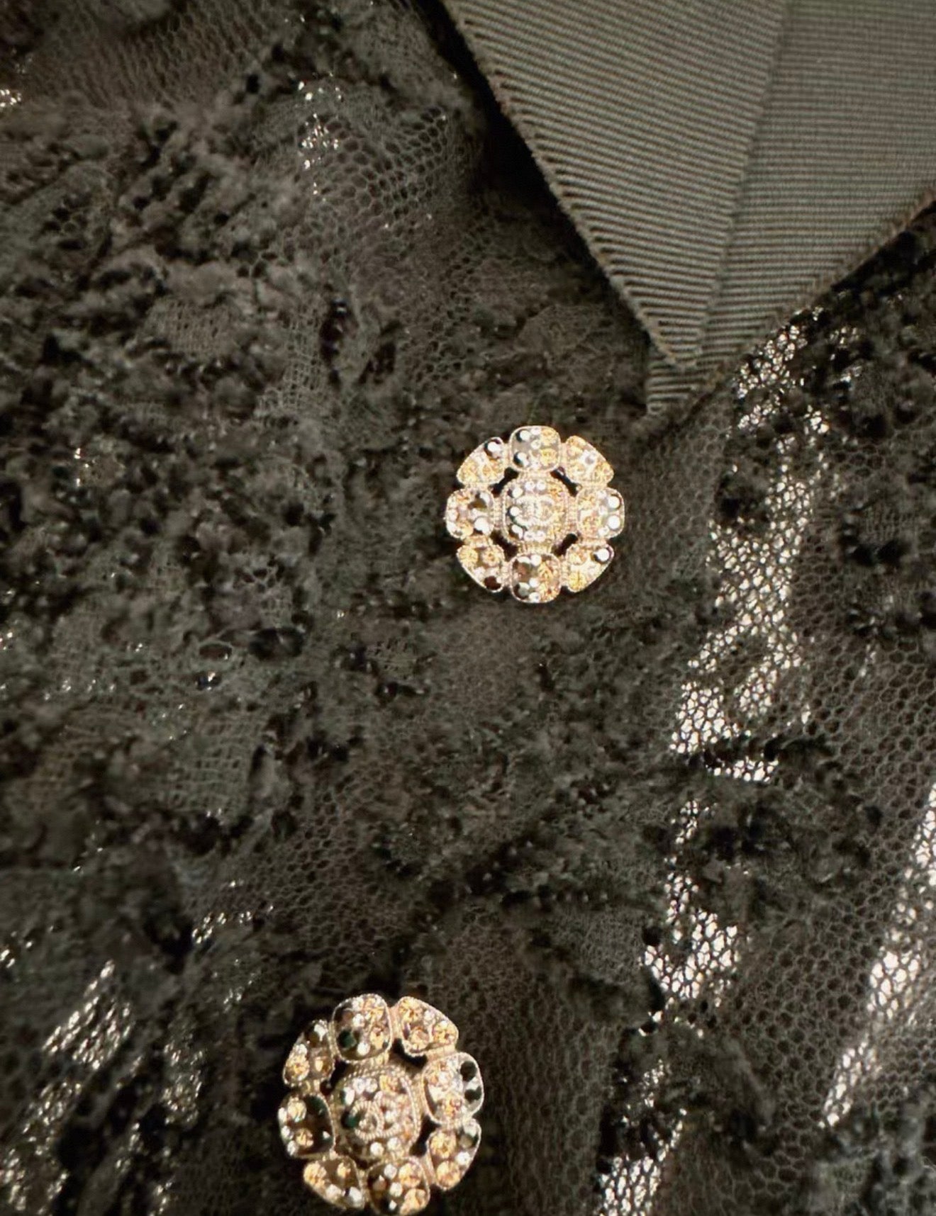 Chanel 22K Embossed Embroidered Lace Dress