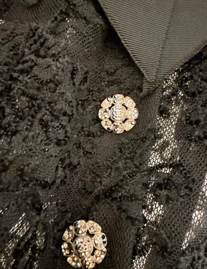 Chanel 22K Embossed Embroidered Lace Dress