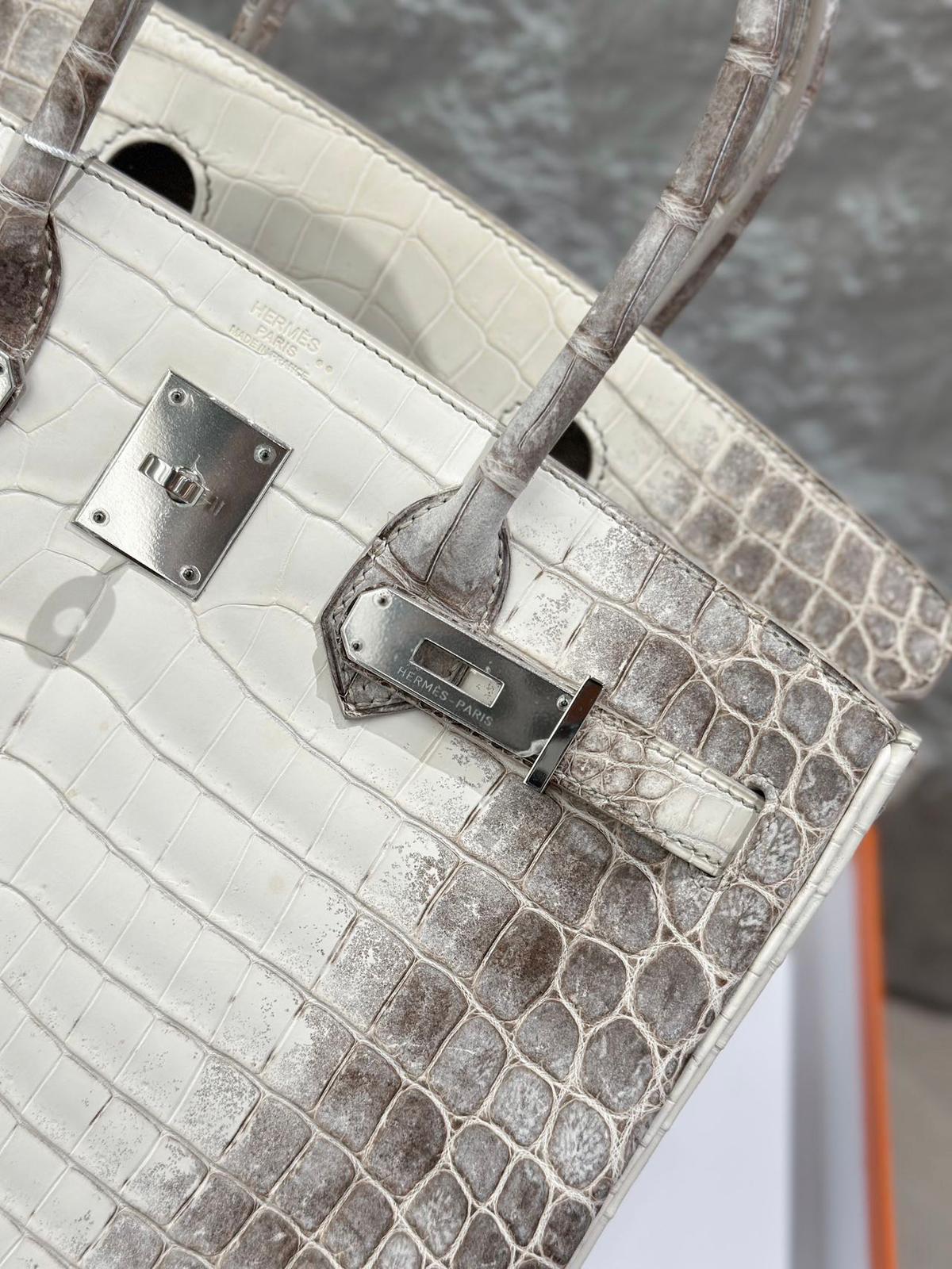 Hermes Birkin 30 Himalaya crocodile leather palladium hardware