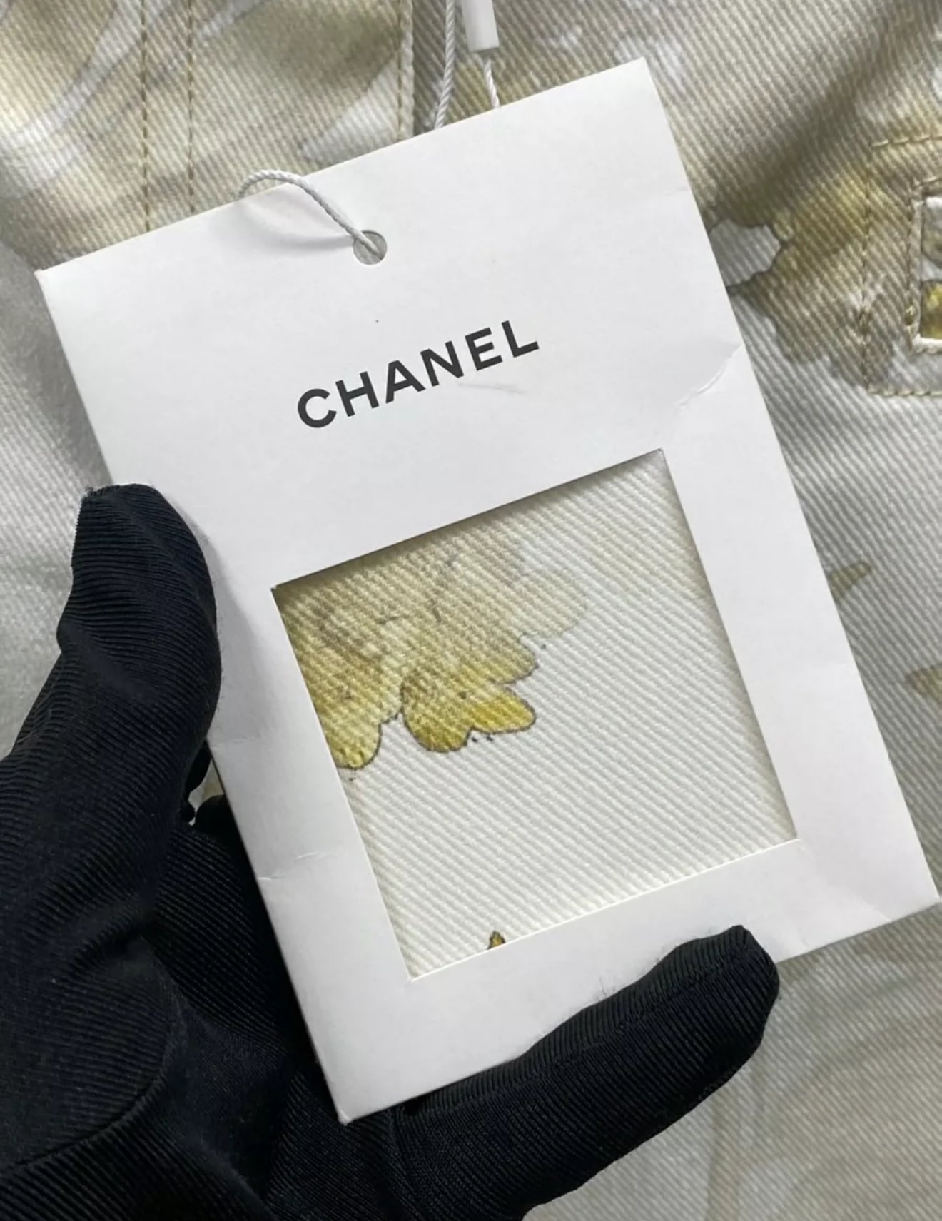 Chanel 18C Greek series white washed distressed printed jeans