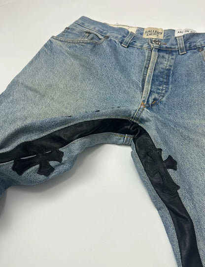 hrome Hearts Gallery Dept Cross Patch Flare Denim Jeans