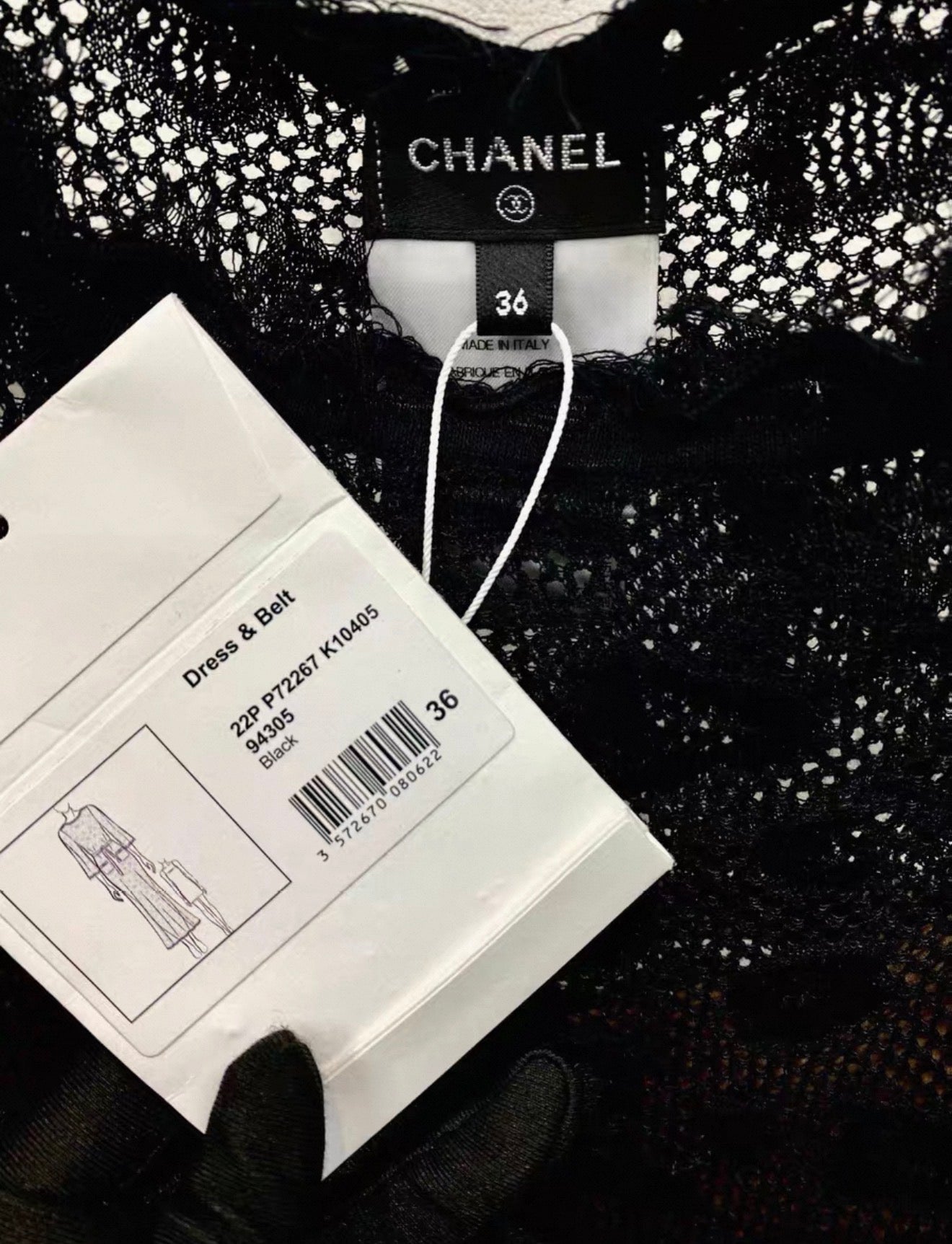 Chanel 22P Black cotton long dress