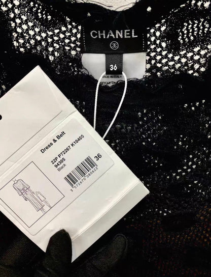 Chanel 22P Black cotton long dress