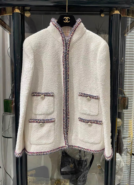 CHANEL 20C LITTLE WHITE JACKET Size 38 – Wararni.com