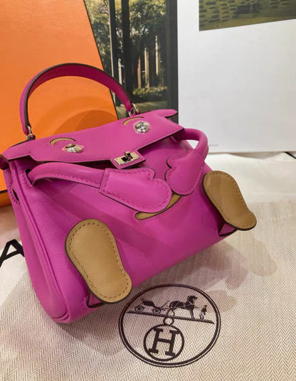 HERMÈS Limited Edition Kelly Doll Biscuit (4B) Magnolia (9I) Swift Palladium Hardware