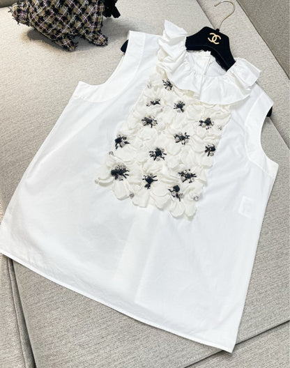 Chanel 22C White Flower shirt
