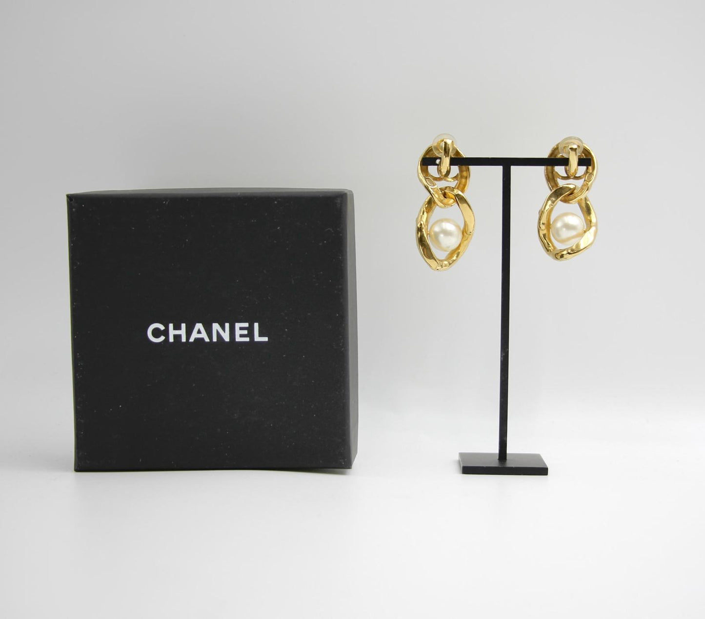 Chanel 2020 Imitation Pearl & Gold Plated Stud Earrings
