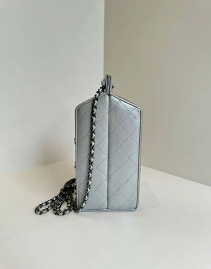 Chanel Iridescent Silver Lait de Coco Milk Carton Bag