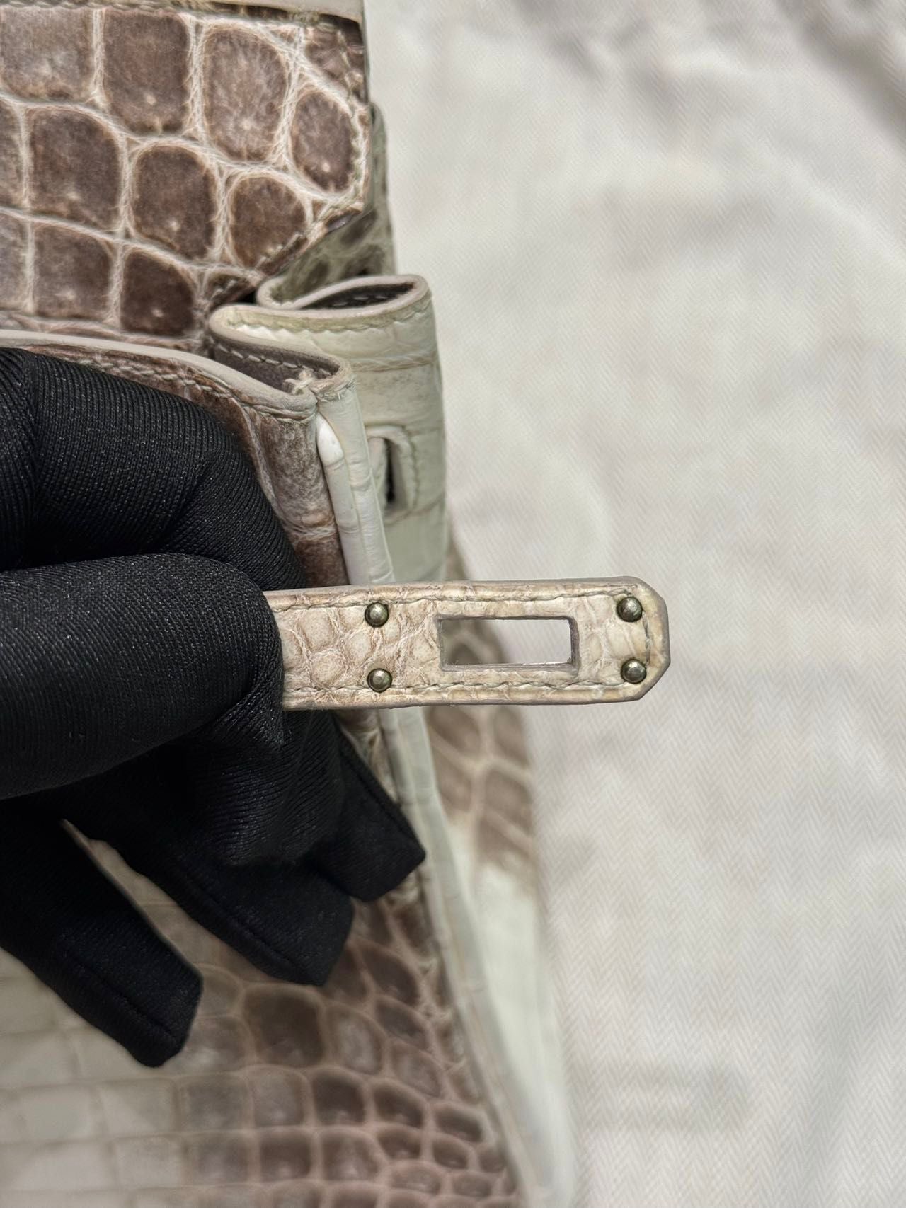 Hermes Birkin 25 Himalaya crocodile leather Palladium Hardware