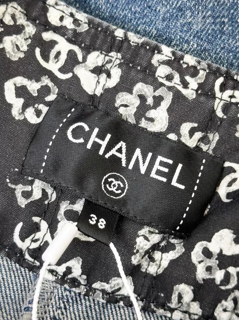 Chanel 25B blue denim jumpsuit