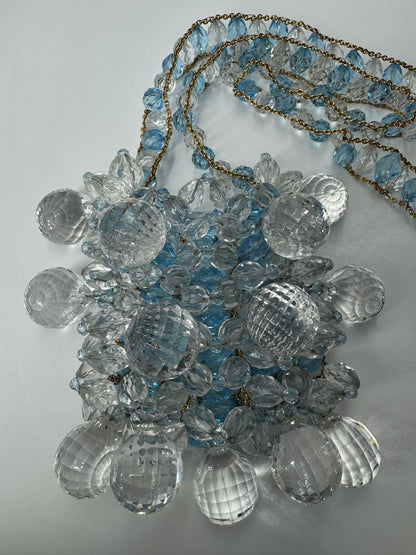 Chanel 1997 Runway Vintage Rare Blue Clutch Minaudière Bag