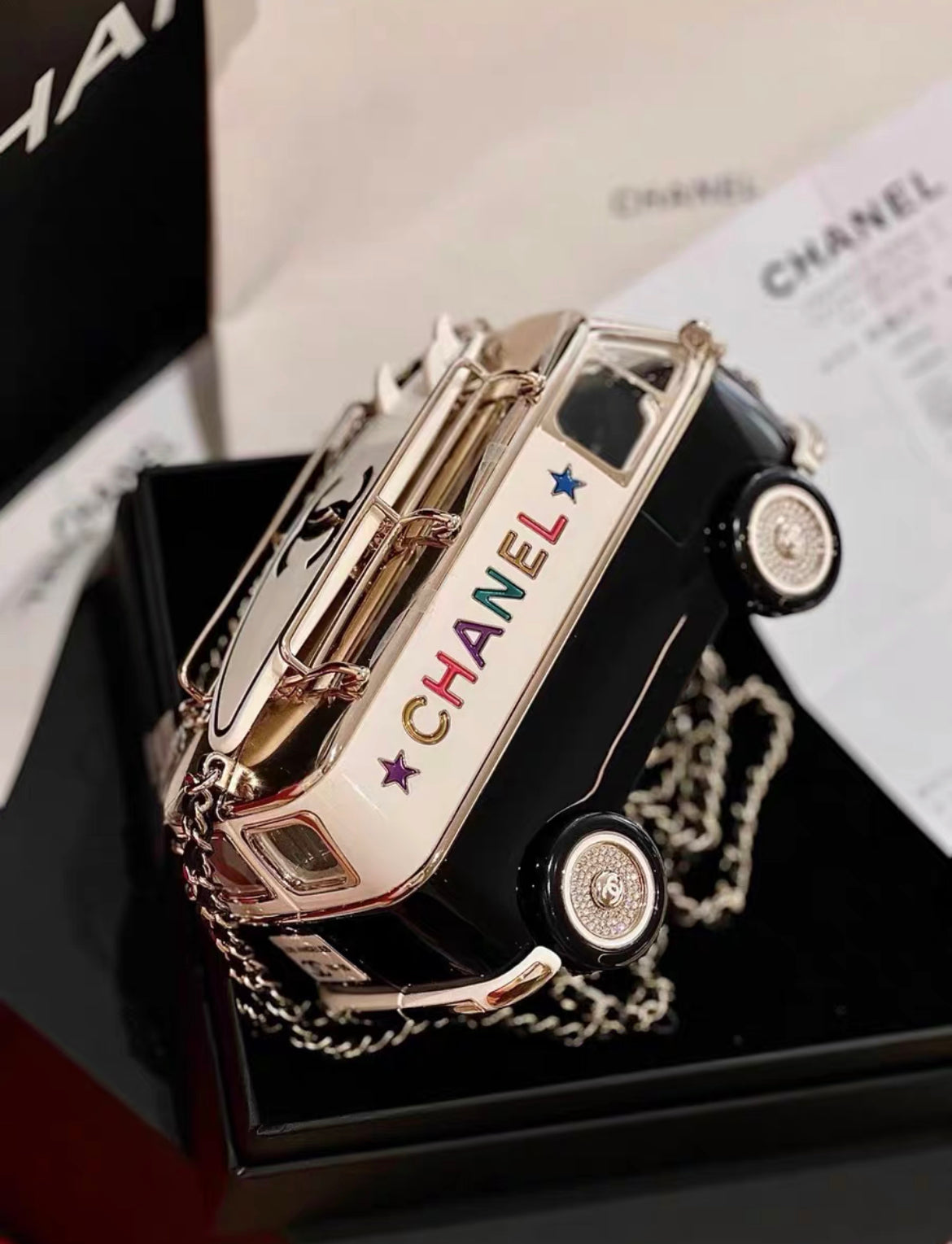 Chanel 24C Mini bus Van Hollywood Minaudiere Mini Bag handbag Collectible, full set