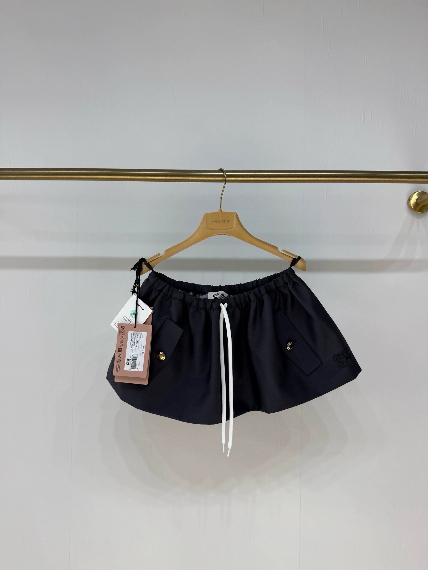 Miumiu 25 autumn and winter new dark blue mini skirt