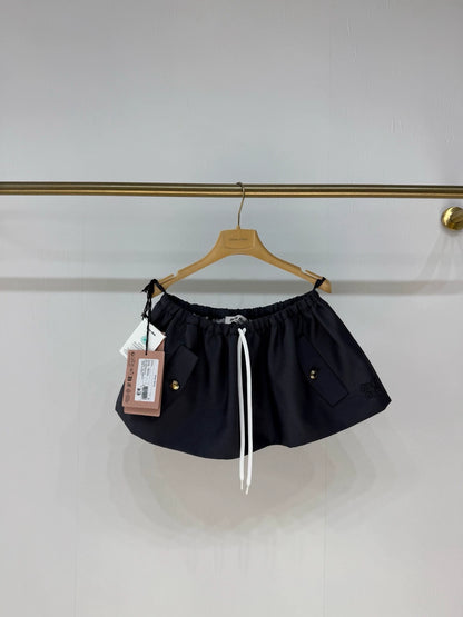 Miumiu 25 autumn and winter new dark blue mini skirt