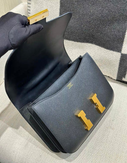 HERMES CONSTANCE 24 NOIR BLACK EPSOM GOLD HARDWARE