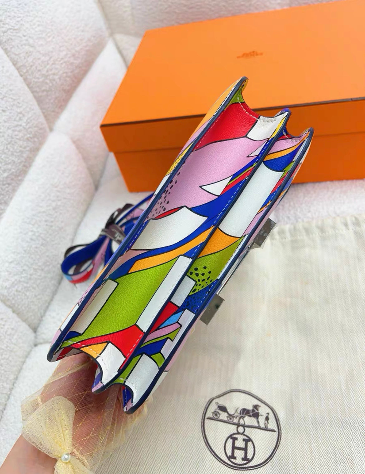 HERMÈS Limited Edition Constance 24 On A Summer Day Multicolor Swift Palladium hardware