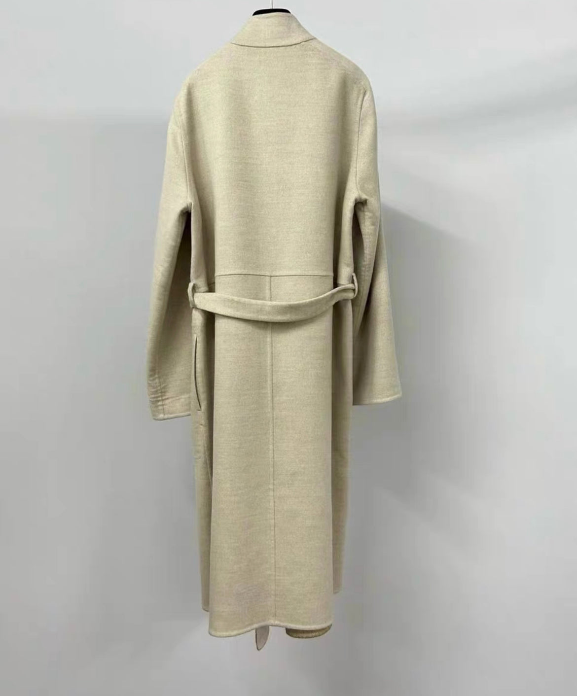 Hermes cream white cashmere coat, size fr34