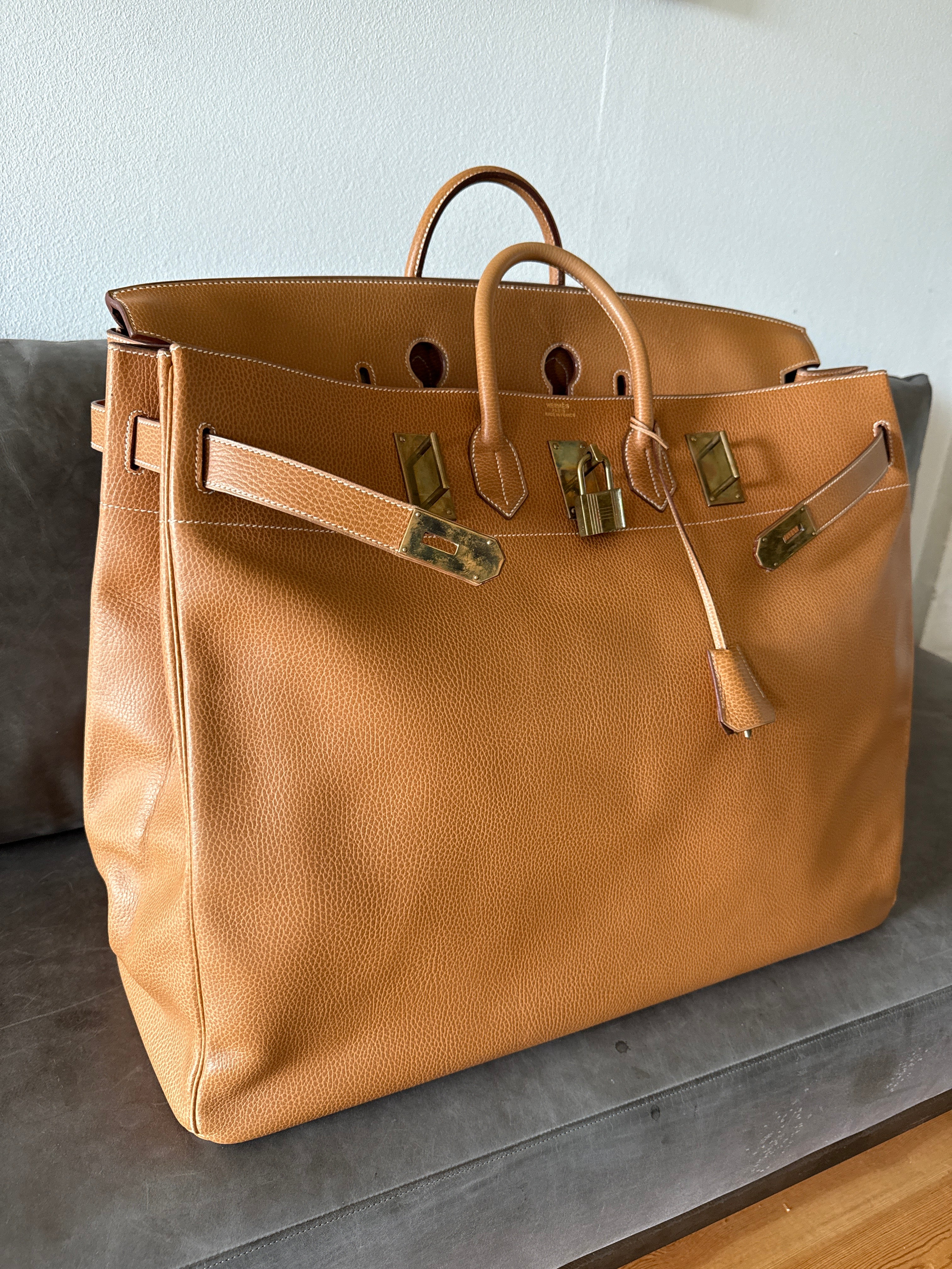Rare Hermes Birkin HAC 60 Gold Ardennes Brass – Wararni.com