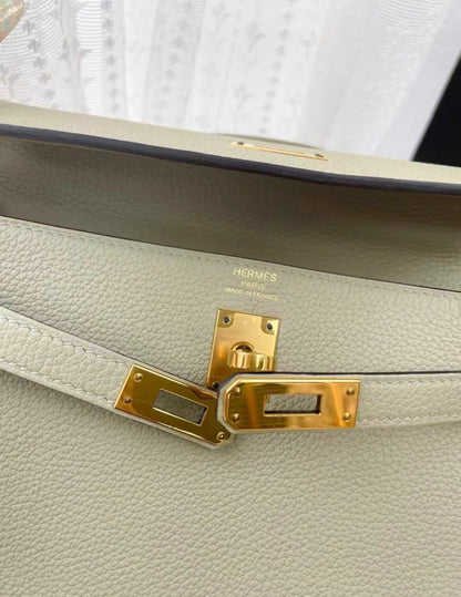 Hermes Kelly 25 sage green gold hardware