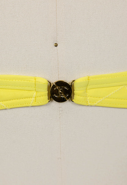 Chanel 1994 Cruise Vintage Yellow Logo Quilted Bikini