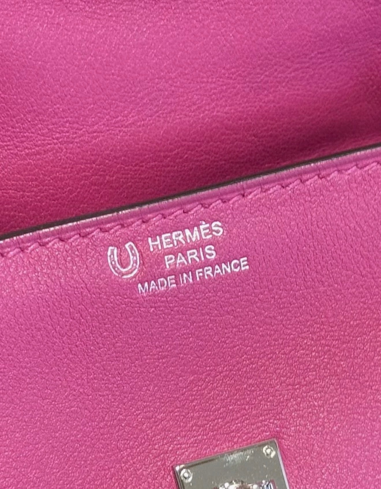 Hermes Kelly Doll Rose/Purple/Blue swift leather palladium hardware