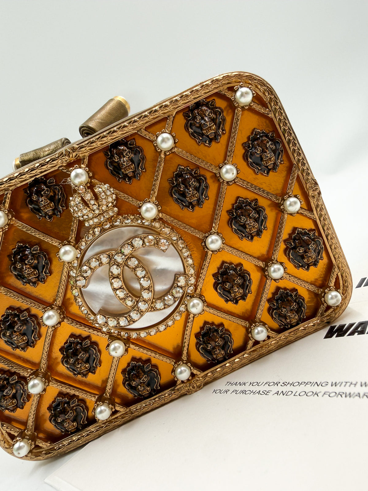 Chanel 2009 Paris Moscow Lion Head Minaudière Clutch (rare)