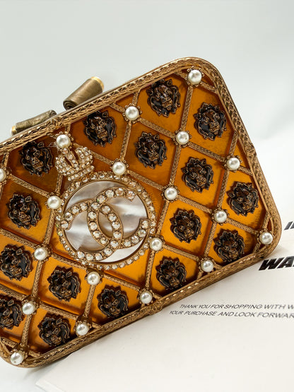 Chanel 2009 Paris Moscow Lion Head Minaudière Clutch (rare)