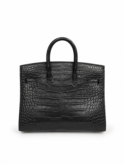 Hermes Birkin 20 black matte Alligator leather gold hardware