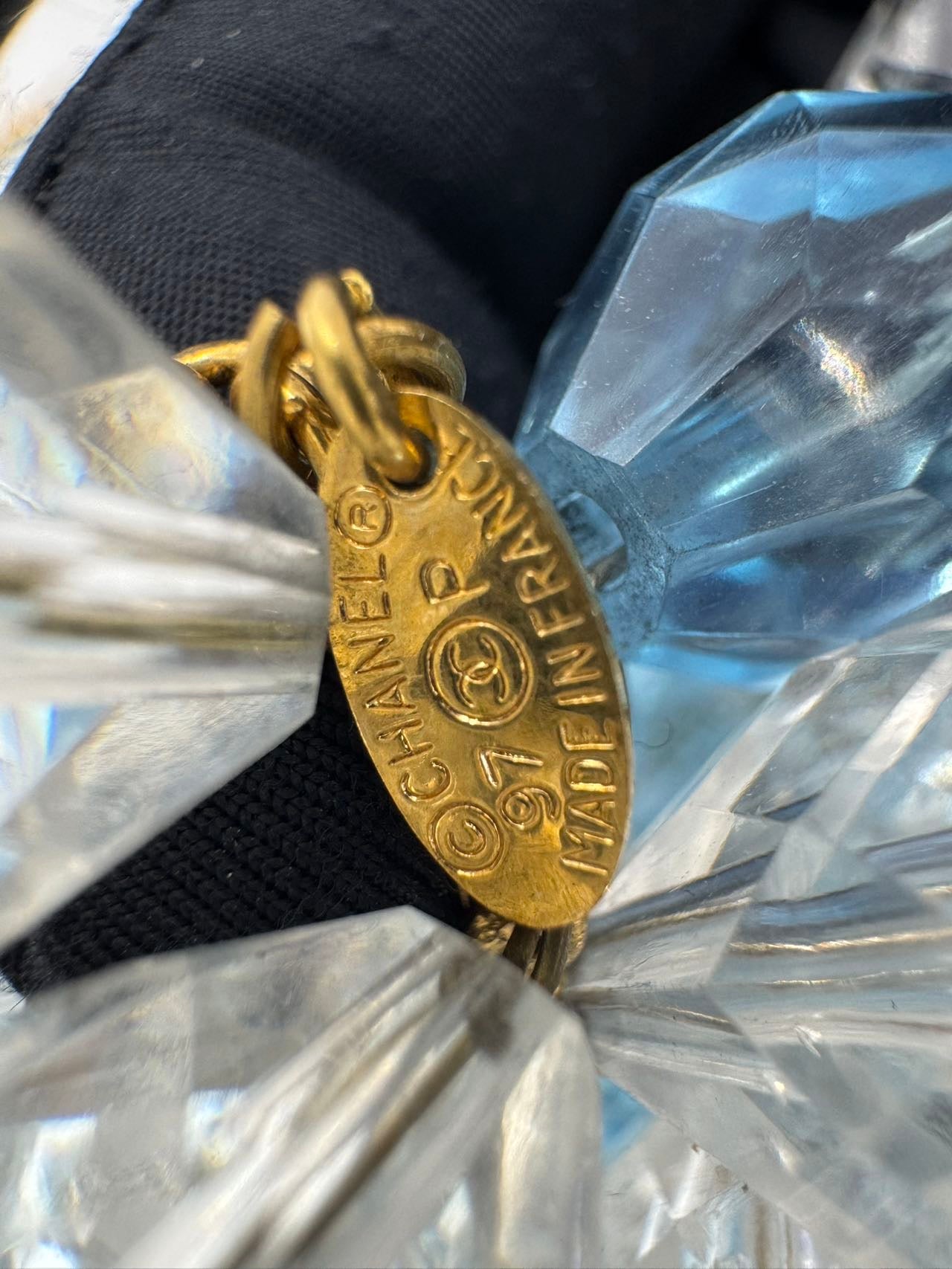 Chanel 1997 Runway Vintage Rare Blue Clutch Minaudière Bag