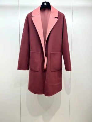 Loropiana reversible two-tone fitted cashmere coat